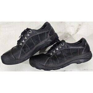 KEEN Presidio Waterproof Leather Shoe Black Hiking Gorpcore Comfort Women's 9.5